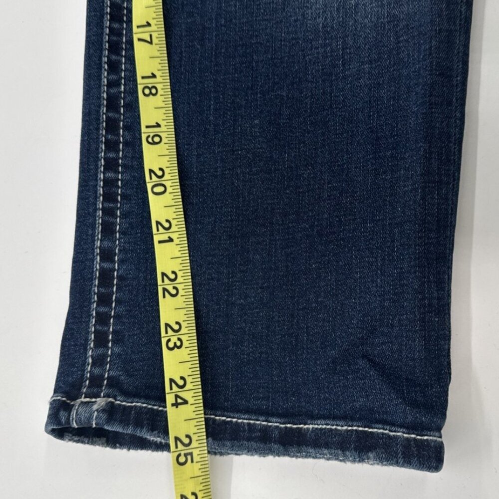 BKE Womens Gabby Jeans Size 32 Stretch Distressed Curvy Fit Straight Crop 34x25 - Picture 9 of 13